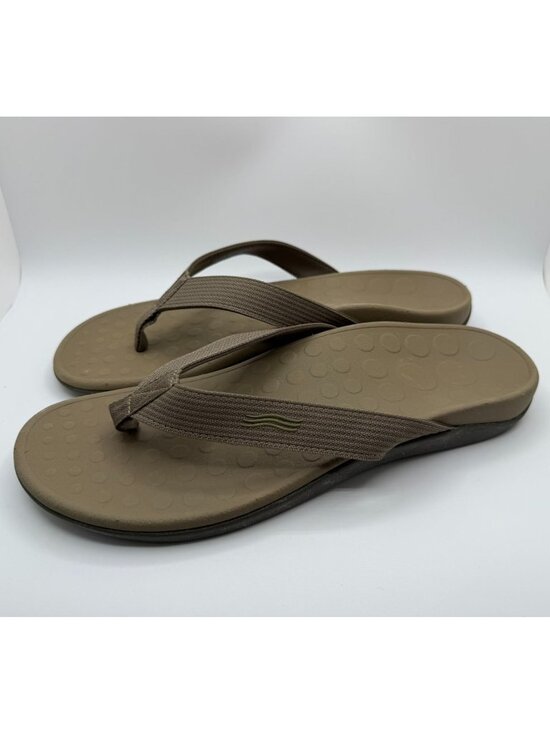 Vionic Wave Flip Flop Sandals Unisex MN 13/ WN 14 Khaki Mesh Ortho Arch Support main image 4
